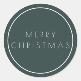 ミニマリストグリーンメリークリスマスタイポグラフィ ラウンドシール