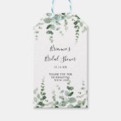 ミニマリストグリーンユーカリブライダルシャワー ギフトタグ (正面)