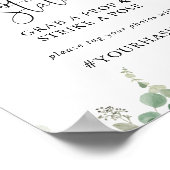 ミニマリストグリーンユーカリプトゥスセルフィー駅標識 ポスター (角)