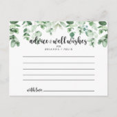 ミニマリストグリーンユーカリ結婚のアドバイスカード ポストカード (正面)