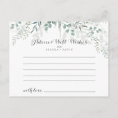 ミニマリストグリーンユーカリ結婚のアドバイスカード ポストカード (正面)