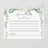 ミニマリストグリーンユーカリ結婚のアドバイスカード ポストカード (正面)