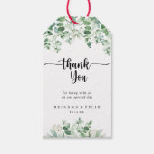 ミニマリストグリーンユーカリ結婚の感謝 ギフトタグ (正面)