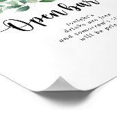 ミニマリストグリーンユーカリ結婚ズオープンバー ポスター (角)