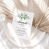 ミニマリストグリーンユーカリ退職パーティー 招待状