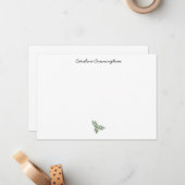 ミニマリストグリーンリーフスプレーフラットノートカード ノートカード (正面/裏面インサイチュ)