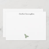 ミニマリストグリーンリーフスプレーフラットノートカード ノートカード (正面/裏面)