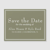 ミニマリストグリーン日付磁石を保存 (正面)