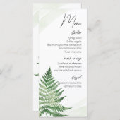 ミニマリストグリーン結婚シダのメニュー メニュー (正面/裏面)