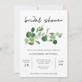 ミニマリストグリーン | ブライダルシャワー 招待状 (正面)