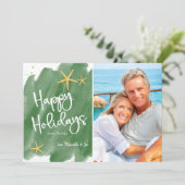 ミニマリストグリーン&金ゴールドビーチウォーターカラーホリデイ (スタンド正面)