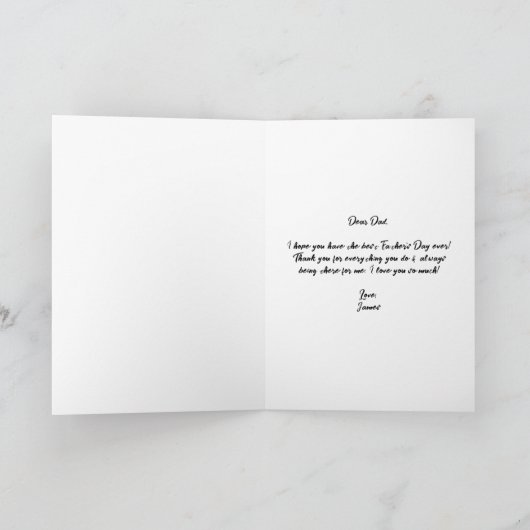 ミニマリストグレイの父の日 | 世界で最高の父 カード (内部)