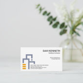 ミニマリストグレイ建物ブロック建築 名刺 (スタンド正面)