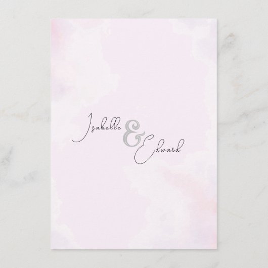 ミニマリストグレーウォーターカラーバーズブランチリース エンクロージャーカード (裏面)