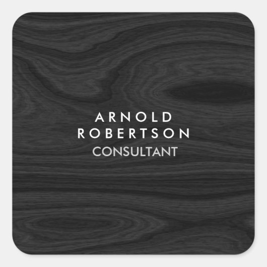 ミニマリストグレーウッドフロアデザインモダンエレガント スクエアシール (正面)