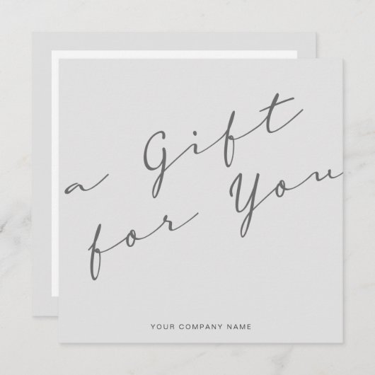 ミニマリストグレーギフト証明書名刺 (正面/裏面)