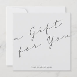 ミニマリストグレーギフト証明書名刺