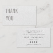 ミニマリストグレークラフト紙ありがとう&ディスカウント 名刺 (正面/裏面)