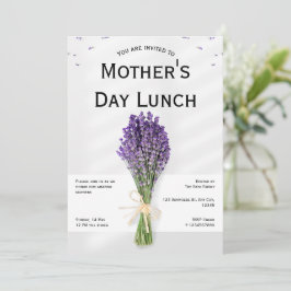 ミニマリストグレーパープルマザーズデイ招待状 招待状