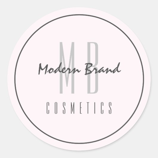 ミニマリストグレーピンクシックモダンビジネス ラウンドシール (正面)