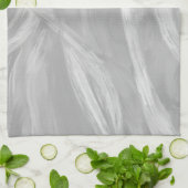 ミニマリストグレーブラシストローク抽象芸術アート キッチンタオル (折り畳み)