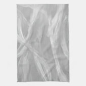 ミニマリストグレーブラシストローク抽象芸術アート キッチンタオル (縦)