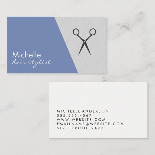 ミニマリストグレーブルージオメトリックシアーズ 名刺 (正面/裏面)