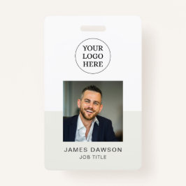 ミニマリストグレープロフェッショナル従業員フォトID QR バッジ