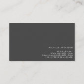 ミニマリストグレーホワイトと筆記体文字 名刺 (裏面)