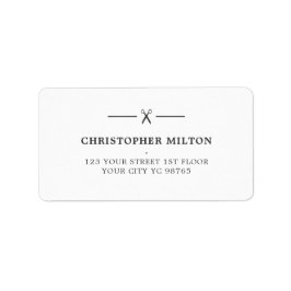 ミニマリストグレーホワイトシザーズヘアサロン ラベル