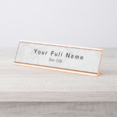 ミニマリストグレーホワイトストーンカスタム デスクネームプレート (正面)