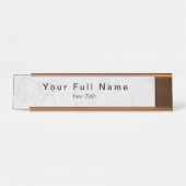 ミニマリストグレーホワイトストーンカスタム デスクネームプレート (正面)