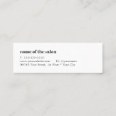 ミニマリストグレーホワイトハサミ美容師 スキニー名刺 (裏面)