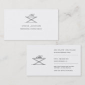 ミニマリストグレーホワイトプロフェッショナルアイロン洗濯物 名刺 (正面/裏面)