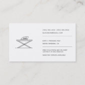 ミニマリストグレーホワイトプロフェッショナルアイロン洗濯物 名刺 (裏面)