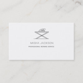 ミニマリストグレーホワイトプロフェッショナルアイロン洗濯物 名刺