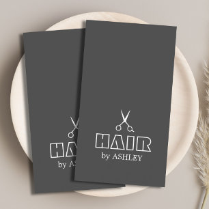 ミニマリストグレーホワイトヘアスタイリスト/サロン 名刺