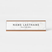 ミニマリストグレーホワイトマーブルカスタム机用ネームプレート デスクネームプレート (正面)