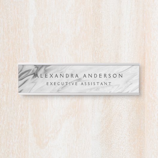 ミニマリストグレーホワイトマーブルプロフェッショナル サインプレート (正面)