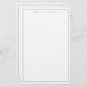 ミニマリストグレーモノグラム縁ど2 便箋 (正面/裏面)