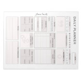 ミニマリストグレー毎日のプランナー – カスタマイズ可能な名前 ノートパッド (正面)