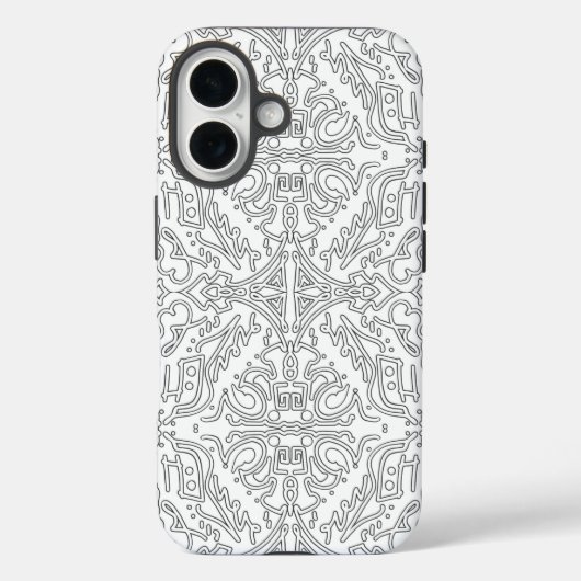 ミニマリストグレー フローラルパターン Case-Mate iPhoneケース (裏面)