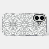 ミニマリストグレー フローラルパターン Case-Mate iPhoneケース (裏面 (横))