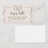 ミニマリストコケット赤ちゃんシャワーおむつラッフル エンクロージャーカード (正面/裏面)