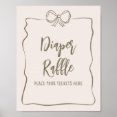ミニマリストコケット赤ちゃんシャワーおむつラッフル ポスター (正面)