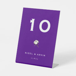 ミニマリストコットンダークパ鮮やかープル 台座サイン