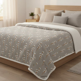 ミニマリストコットンブランチ植物学 シェルパブランケット