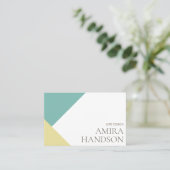 ミニマリストコージーティール（緑がかった色）プロフェッショナルライフコーチ 名刺 (スタンド正面)