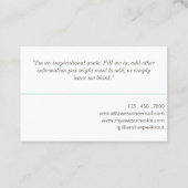 ミニマリストコージーティール（緑がかった色）プロフェッショナルライフコーチ 名刺 (裏面)