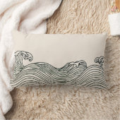 ミニマリストコースタルウェーブデコール装飾用クッション ランバークッション (ブランケット)